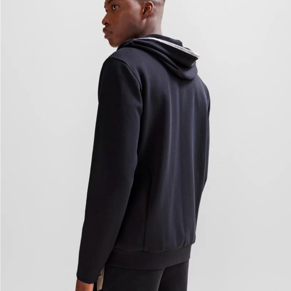 Hugo Boss - COTTON-BLEND ZIP-UP HOODIE WITH HD LOGO PRINT - Size M - Picture 4 of 5